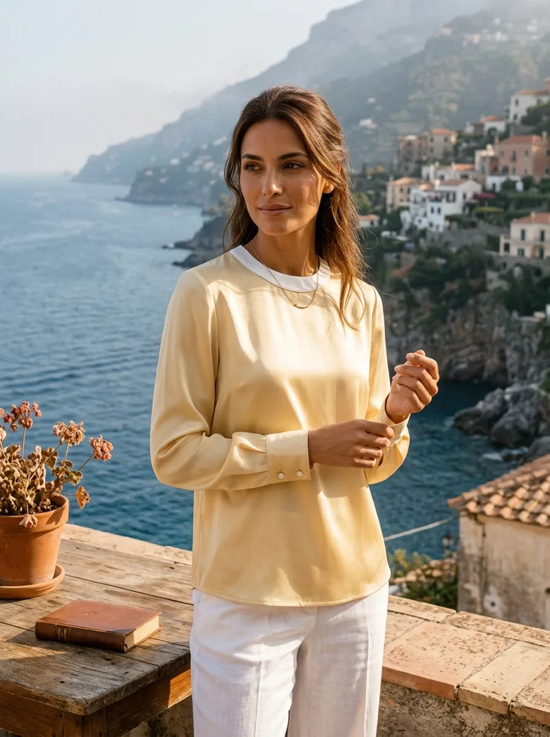 Yellow Chiffon Pull-Over.